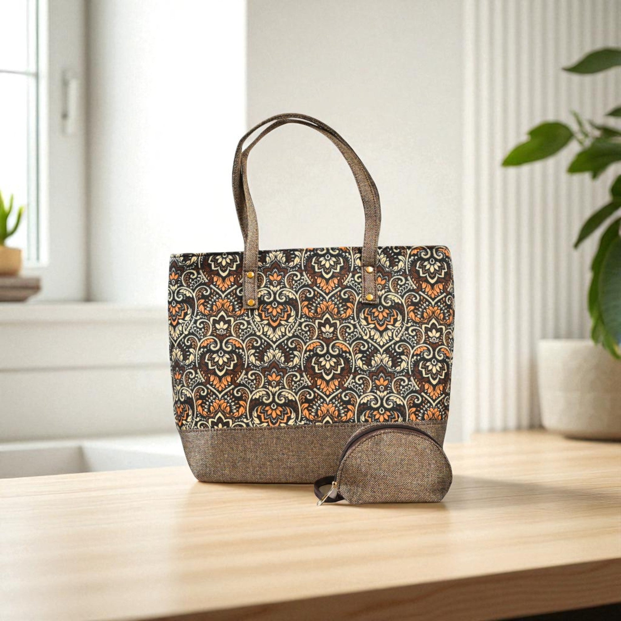 Stylish Premium Jute Shoulder Bags for With Coin Pouch