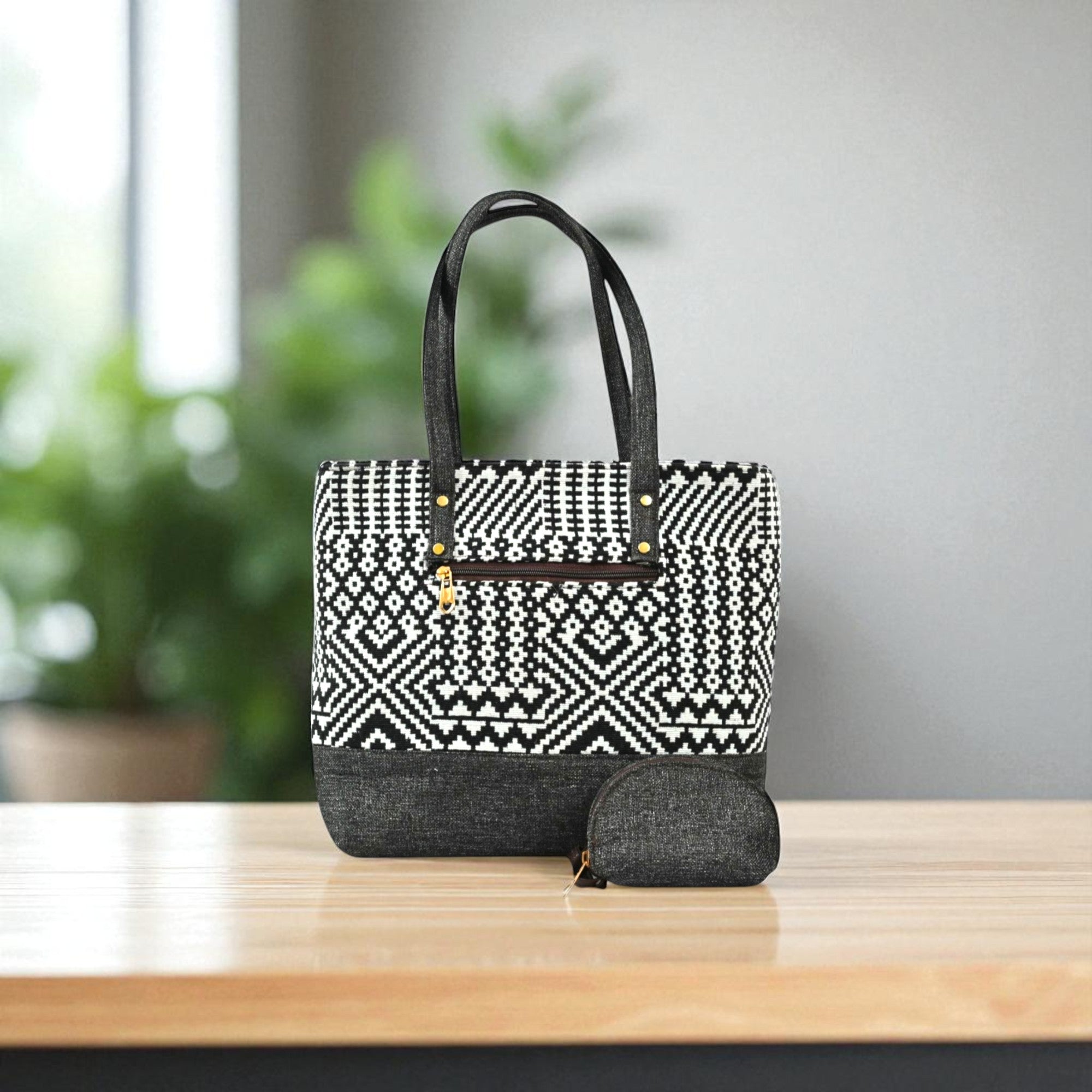Stylish Premium Jute Shoulder Bags With Coin Pouch