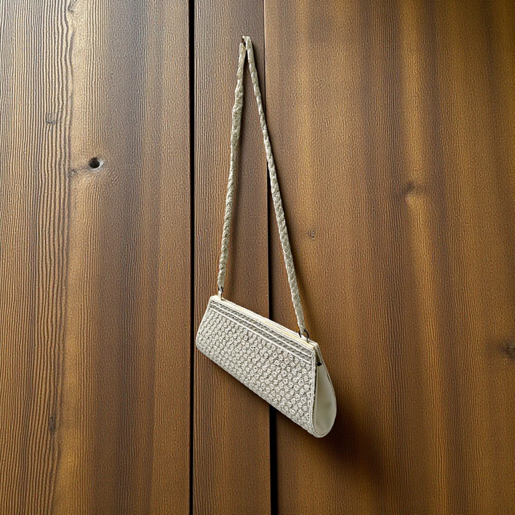 Beautiful Handmade Party-Bead Clutch with Sling Belt