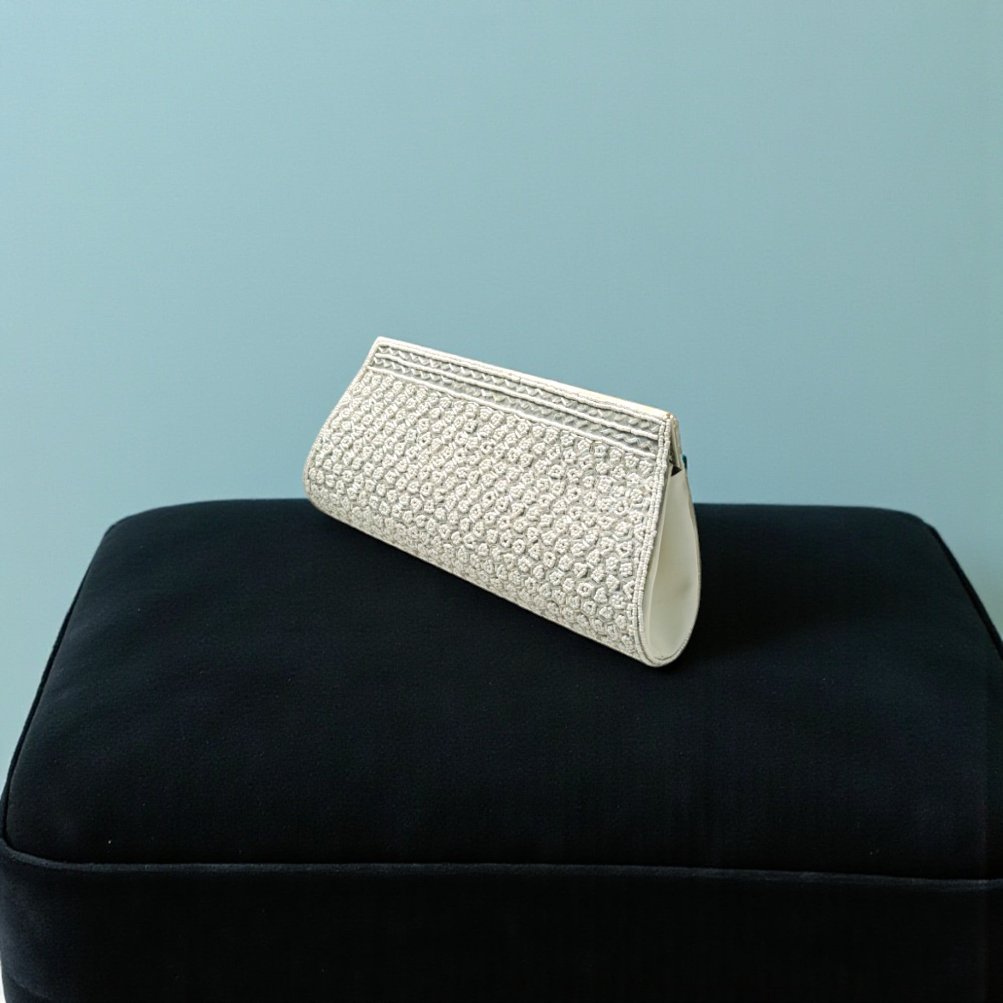 Beautiful Handmade Party-Bead Clutch with Sling Belt