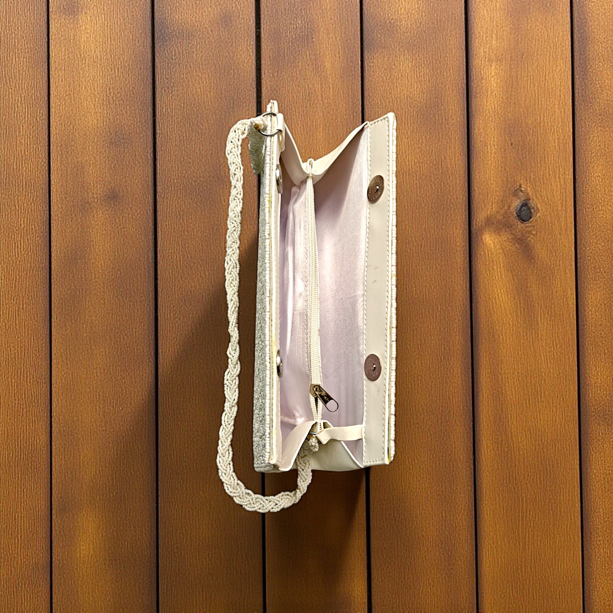 Beautiful Handmade Party-Bead Clutch with Sling Belt