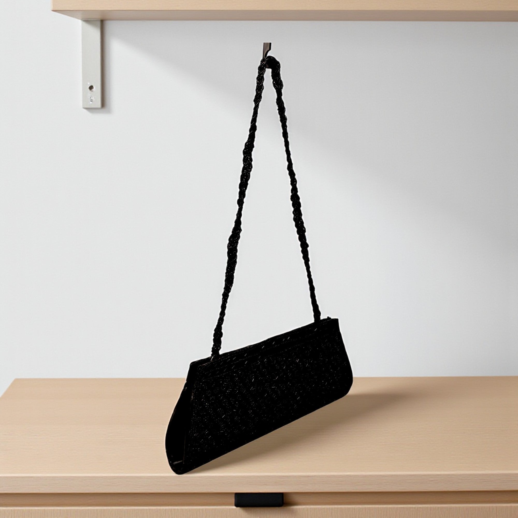 Beautiful Handmade Party-Bead Clutch with Sling Belt