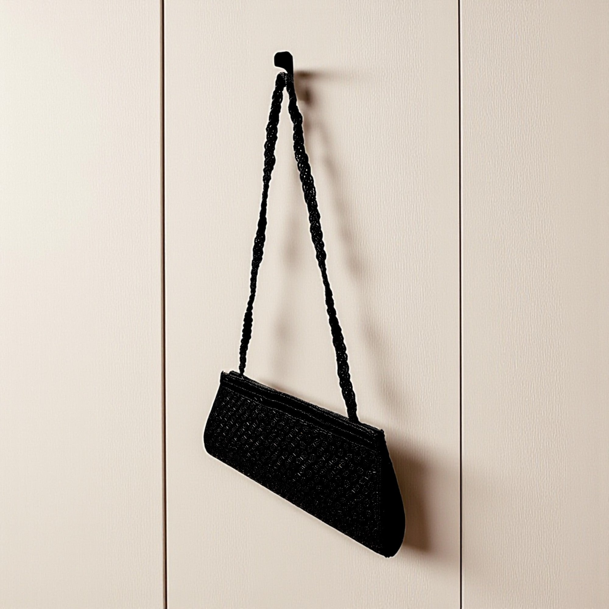 Beautiful Handmade Party-Bead Clutch with Sling Belt