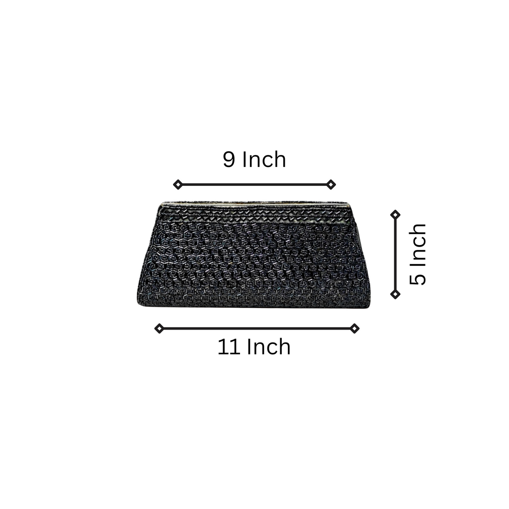 Beautiful Handmade Party-Bead Clutch with Sling Belt