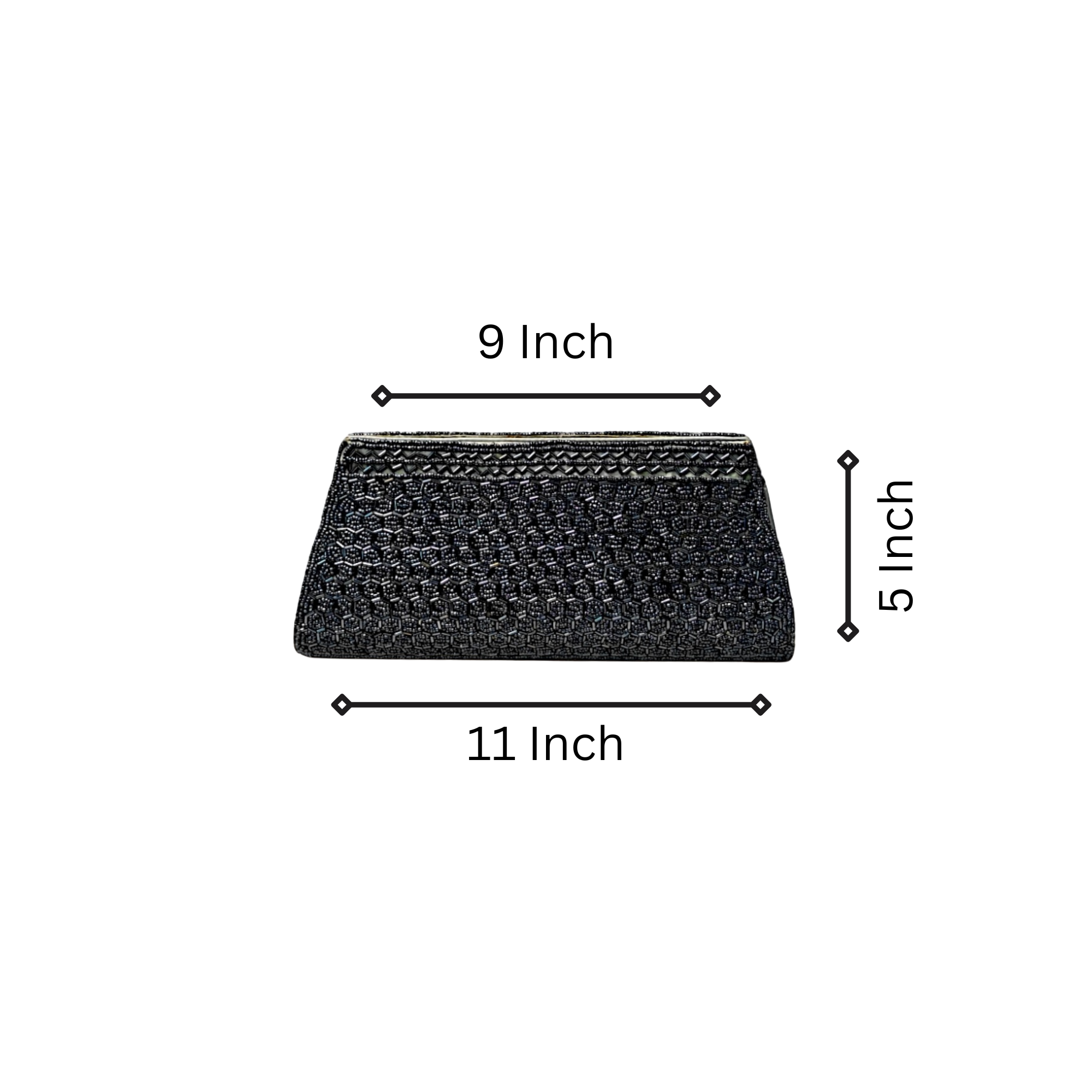 Beautiful Handmade Party-Bead Clutch with Sling Belt