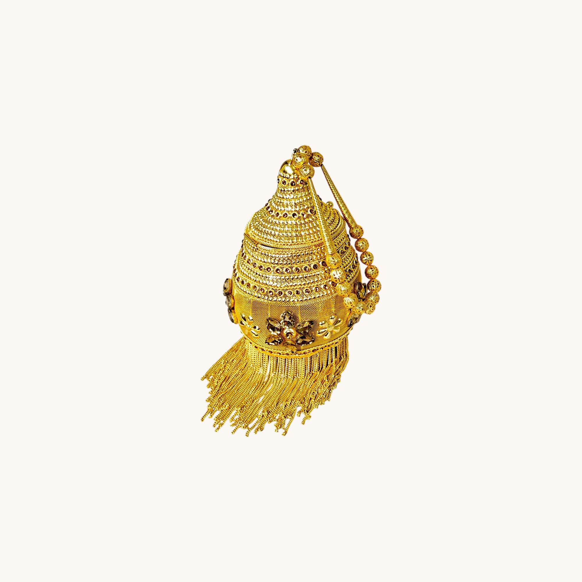 Royal Gold Embellished Bridal Potli with Tassel