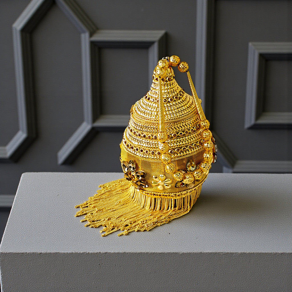 Royal Gold Embellished Bridal Potli with Tassel