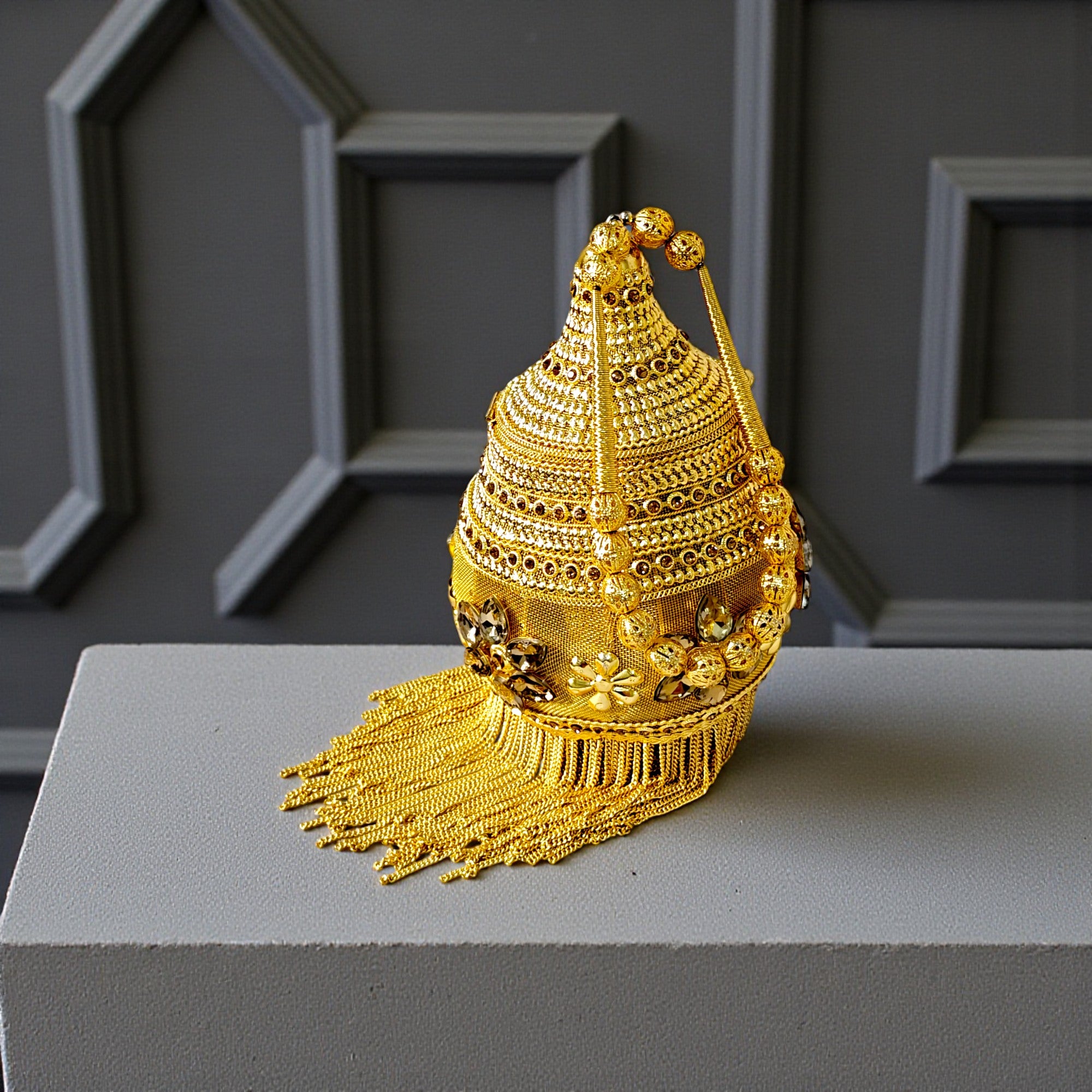 Royal Gold Embellished Bridal Potli with Tassel