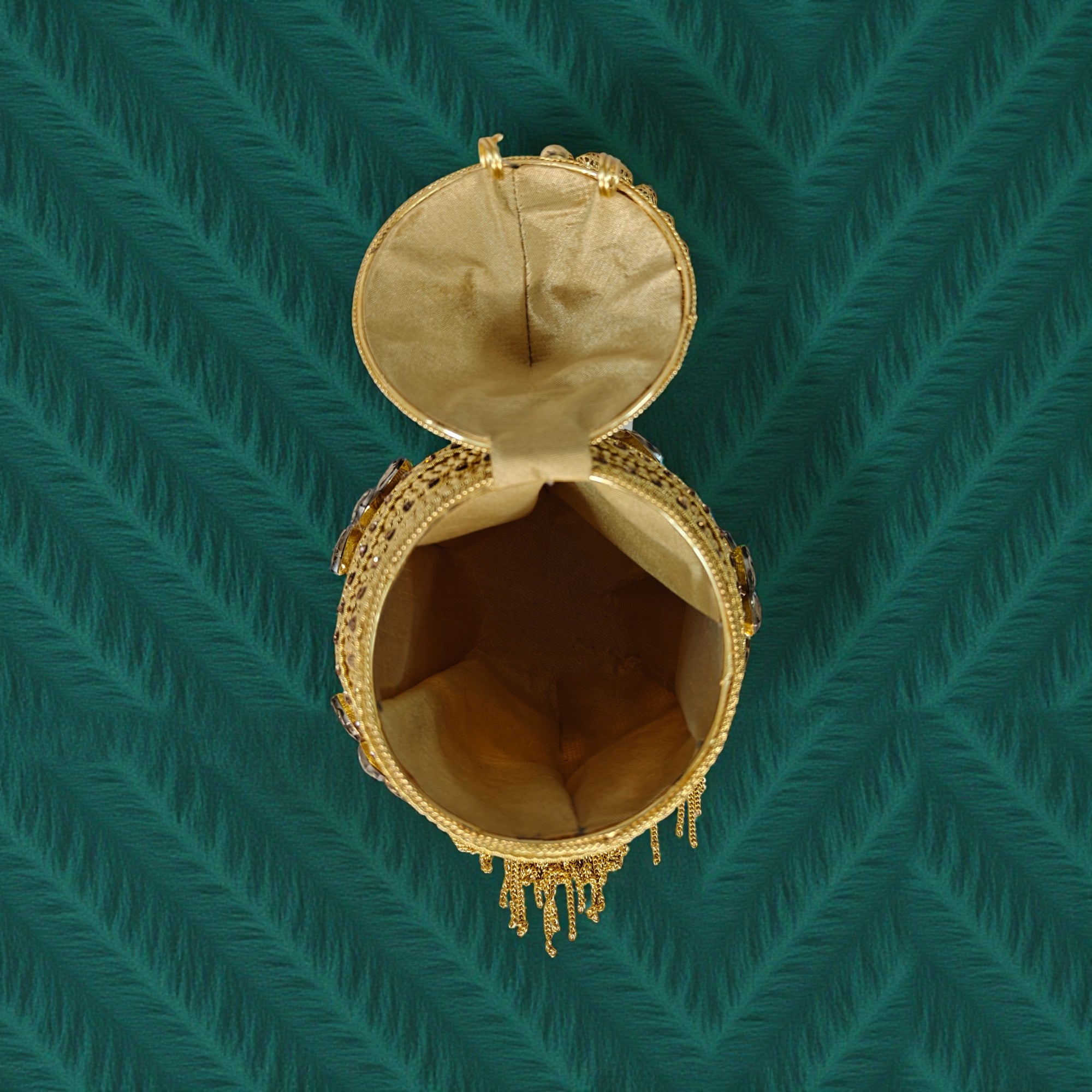 Royal Gold Embellished Bridal Potli with Tassel