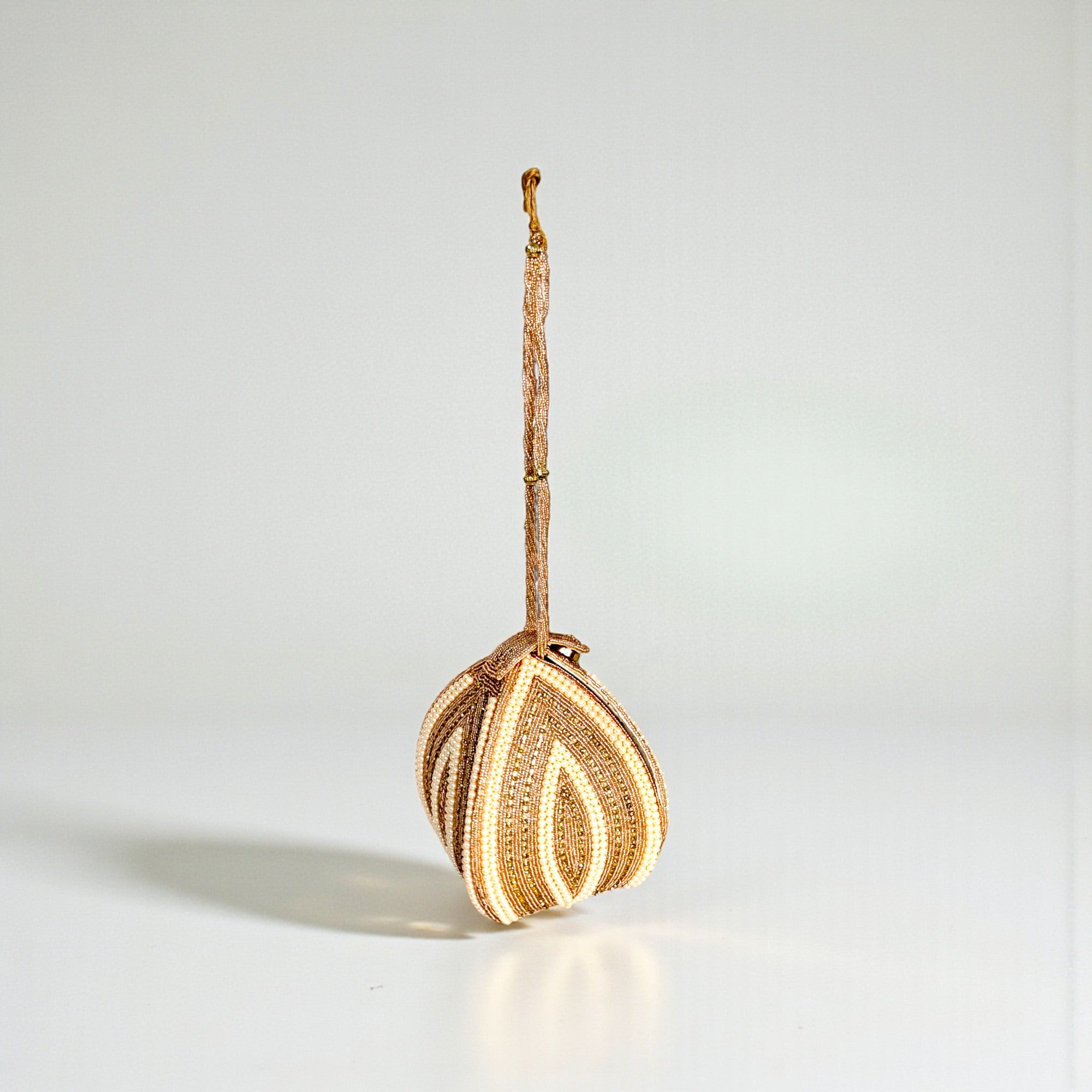 Designer Gold Beaded Potli Clutch – Bridal & Festive Party Bag