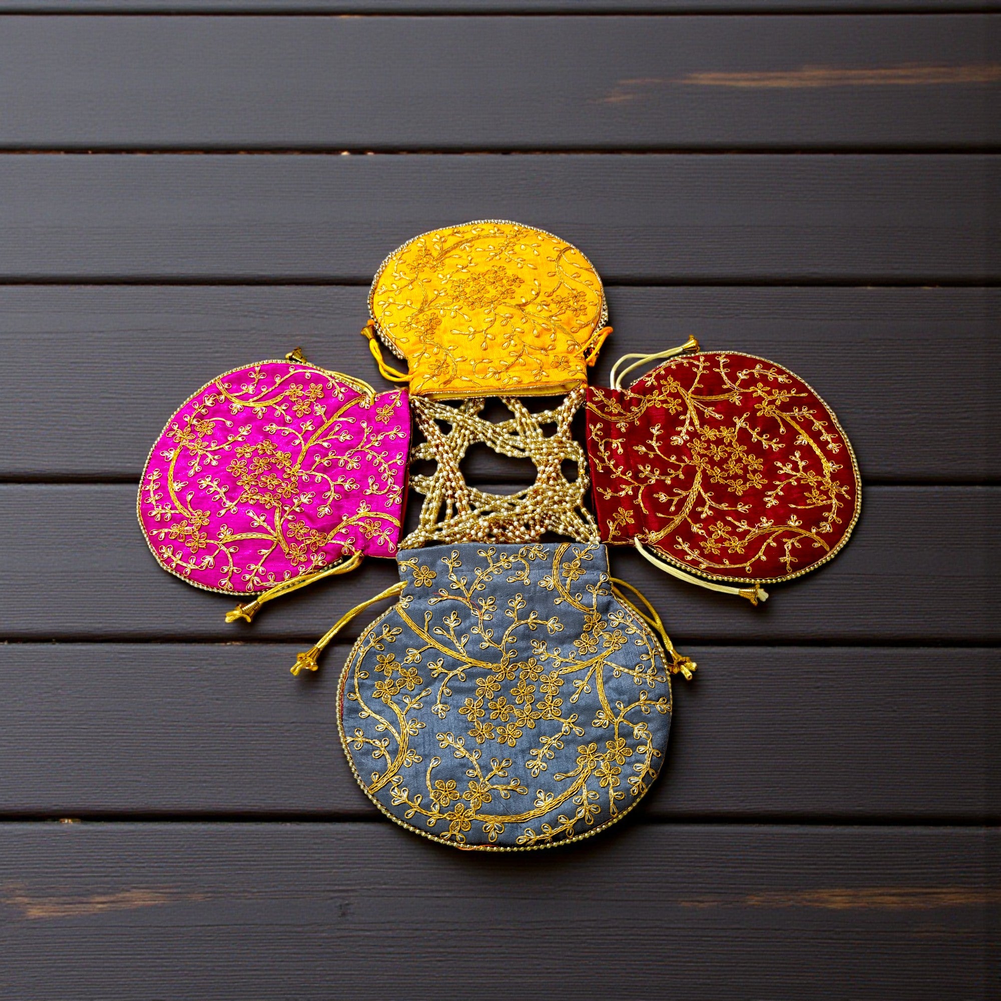 Premium Party Clutch Potli for Women | Wedding, Festive & Gifting Ethnic Bag - Set of 4