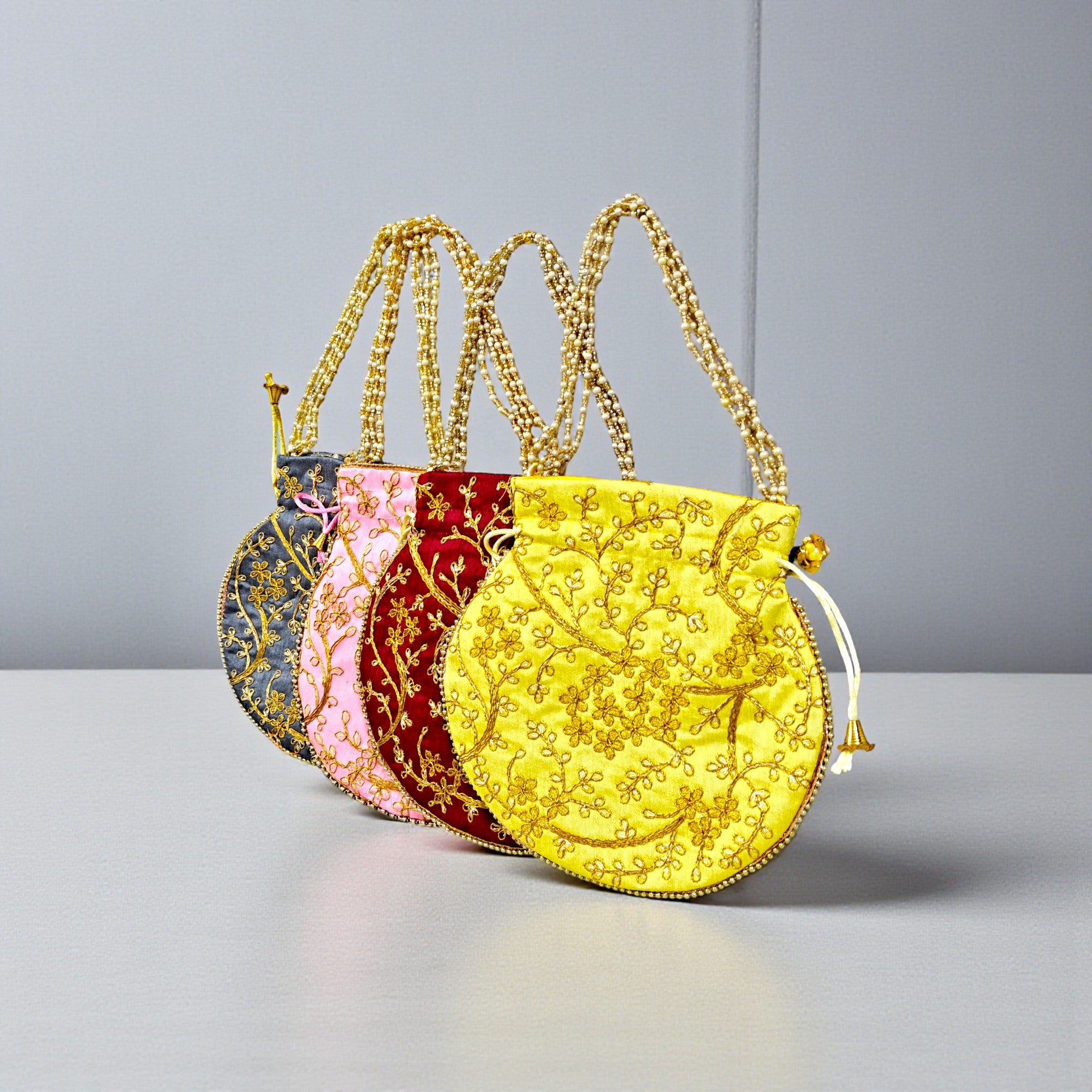 Premium Party Clutch Potli for Women | Wedding, Festive & Gifting Ethnic Bag - Set of 4