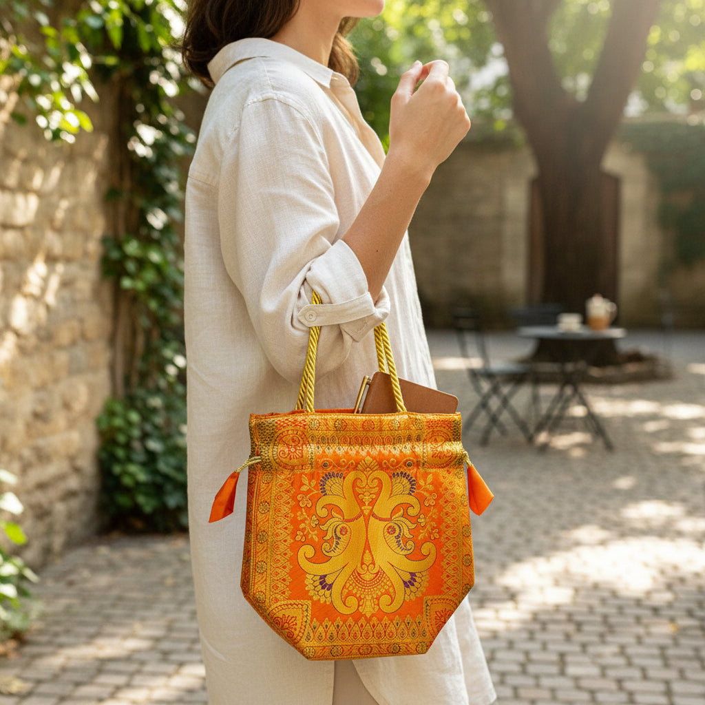 Royal Traditional Banarasi Handbag / Potli –  Set of 2