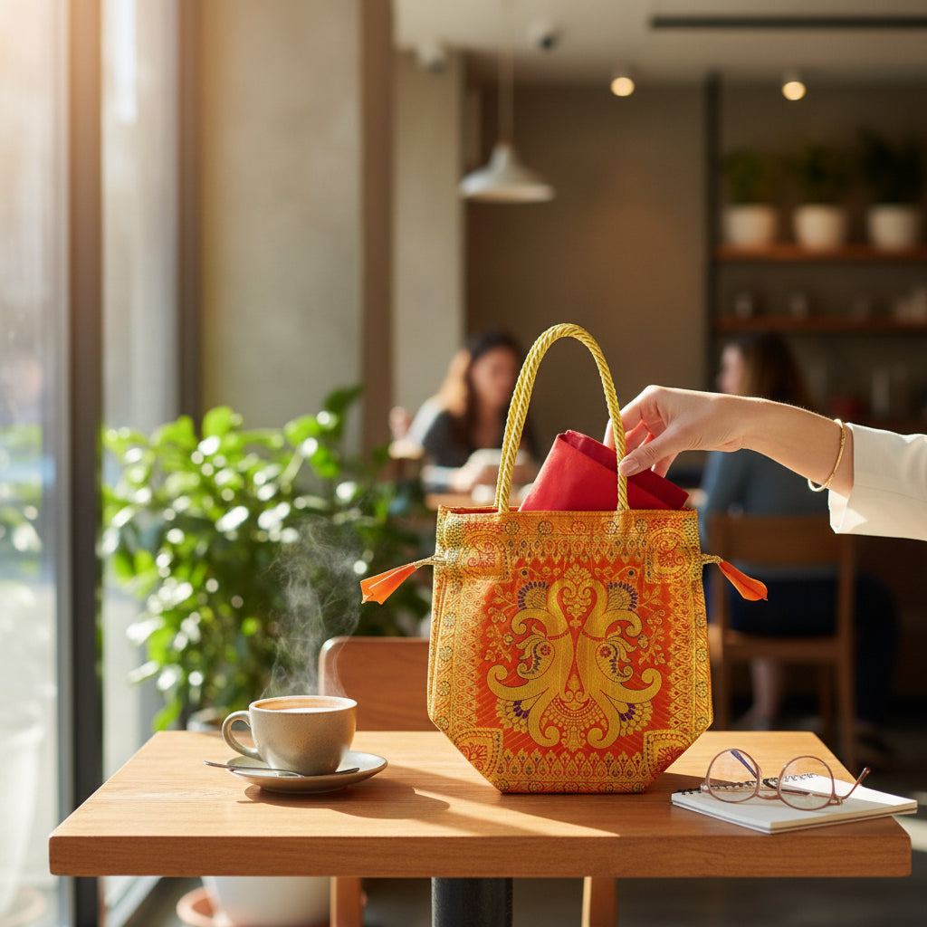 Royal Traditional Banarasi Handbag / Potli –  Set of 2