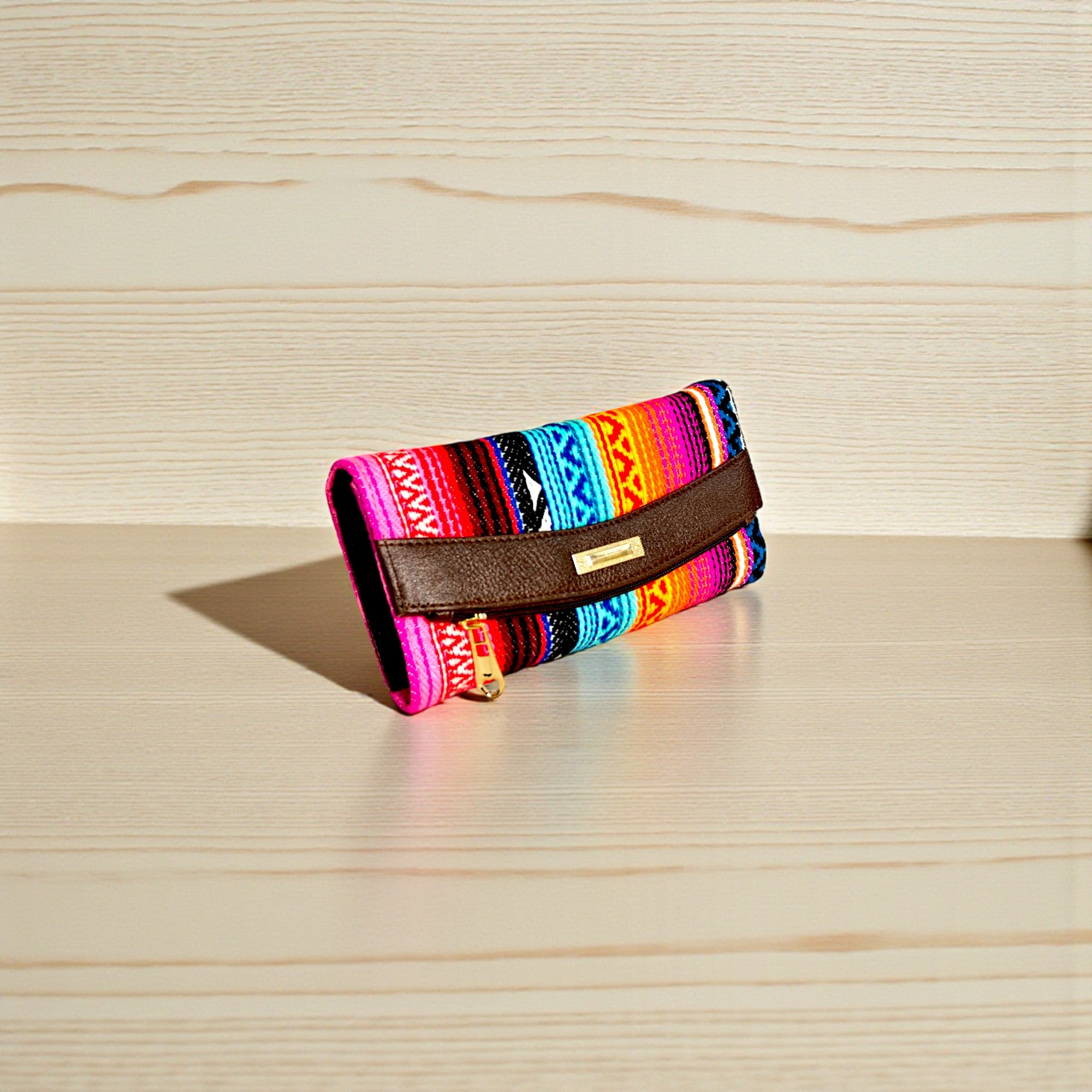 Colorful Ethnic Fabric Clutch Wallet for Women