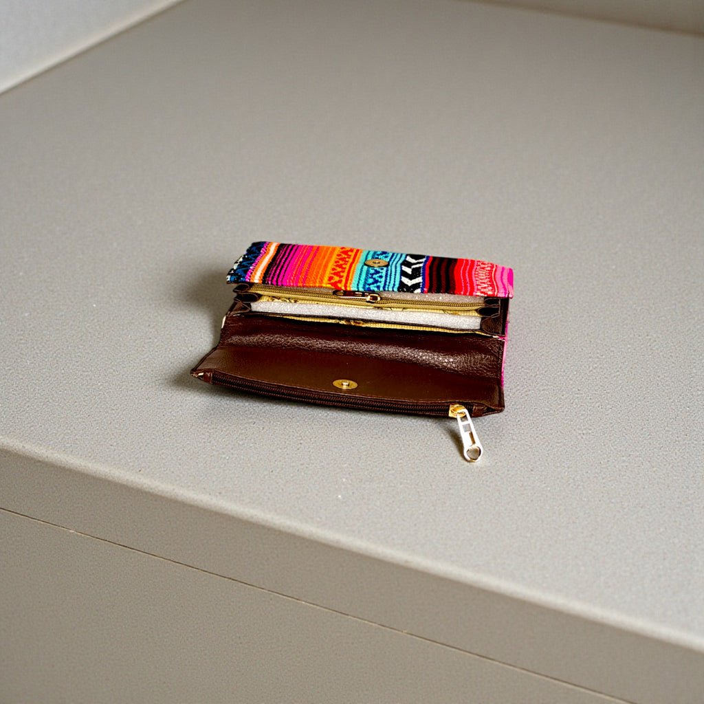 Colorful Ethnic Fabric Clutch Wallet for Women