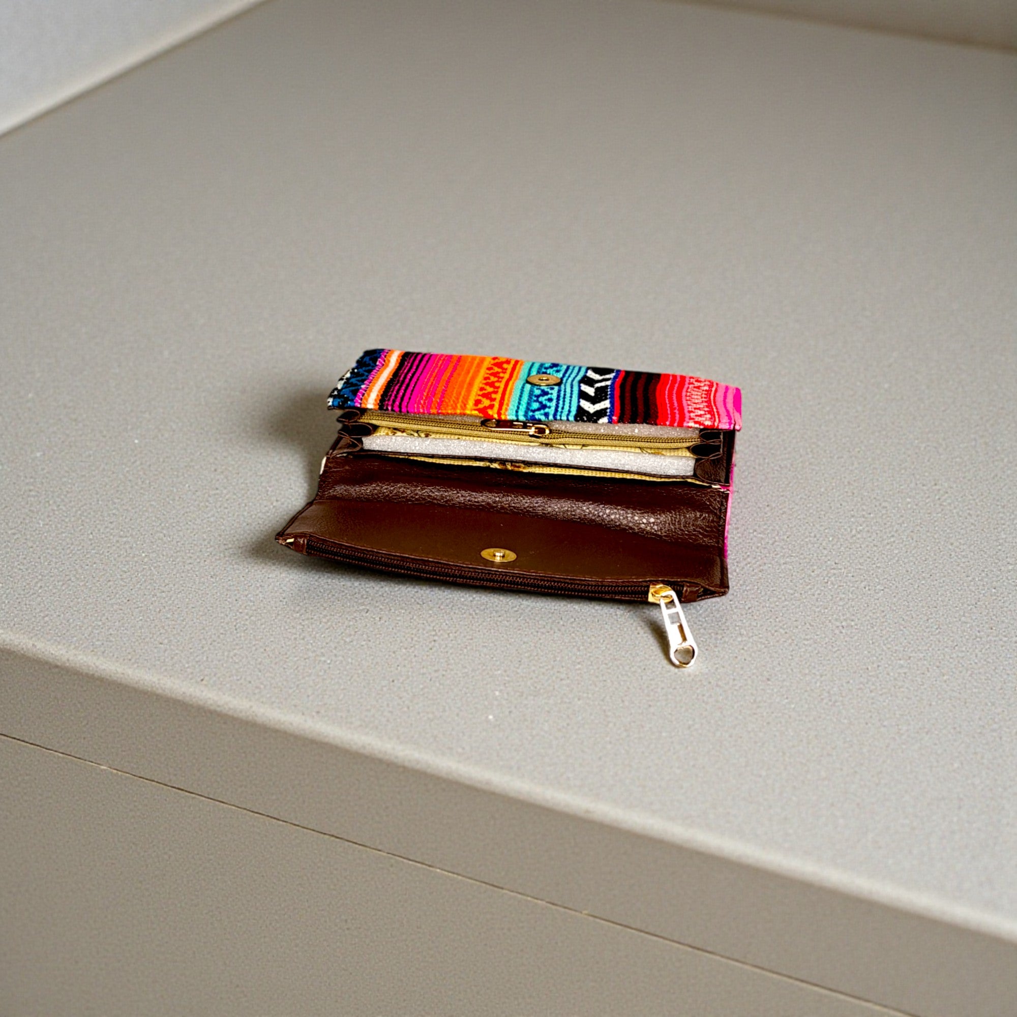 Colorful Ethnic Fabric Clutch Wallet for Women