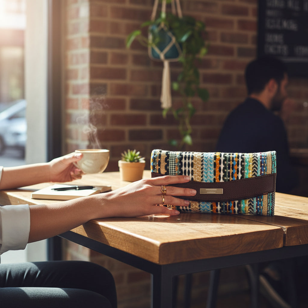 Colorful Ethnic Fabric Clutch Wallet for Women