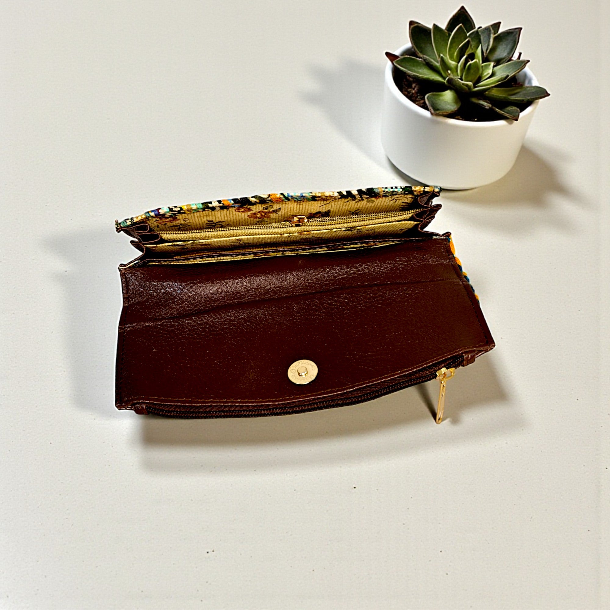 Colorful Ethnic Fabric Clutch Wallet for Women