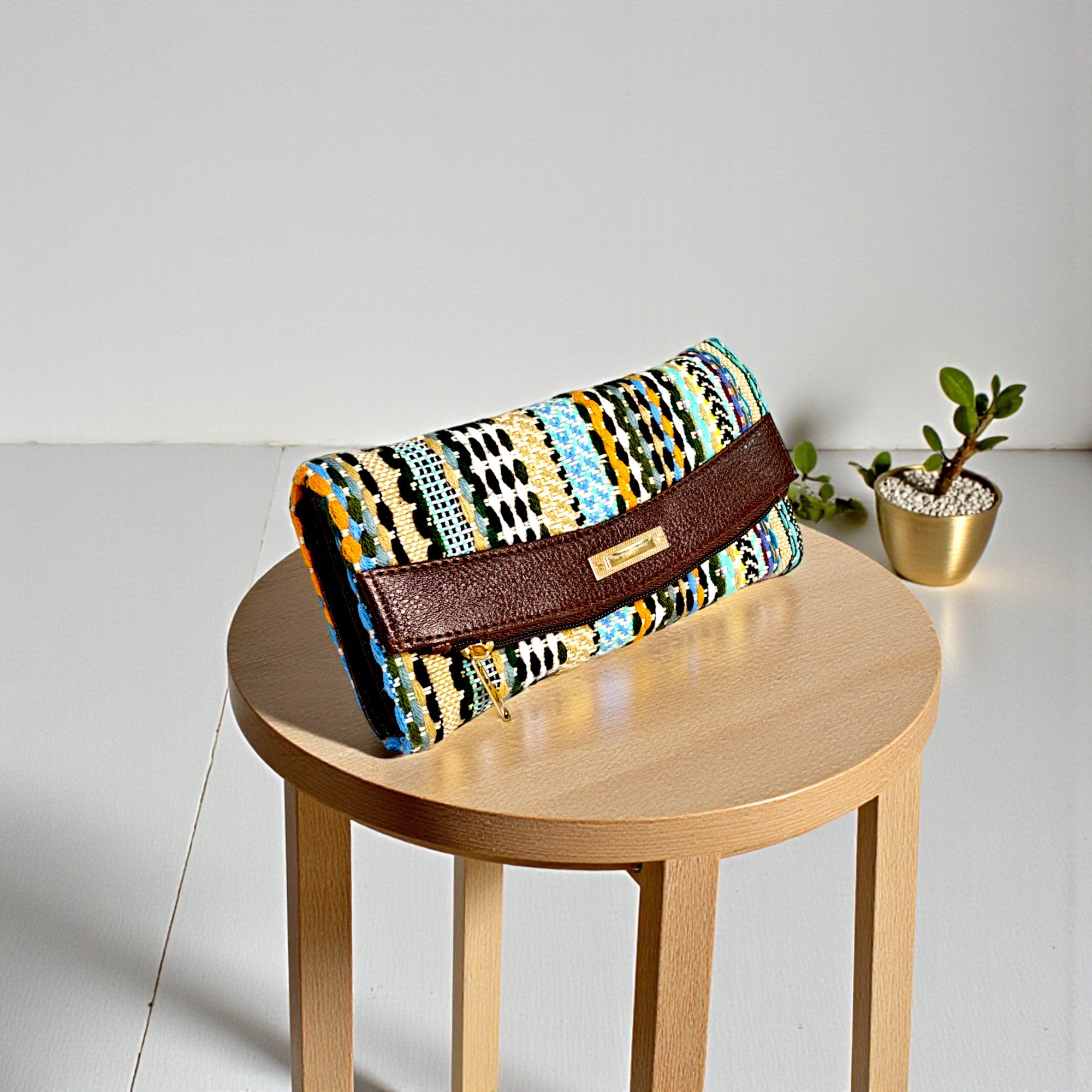 Colorful Ethnic Fabric Clutch Wallet for Women