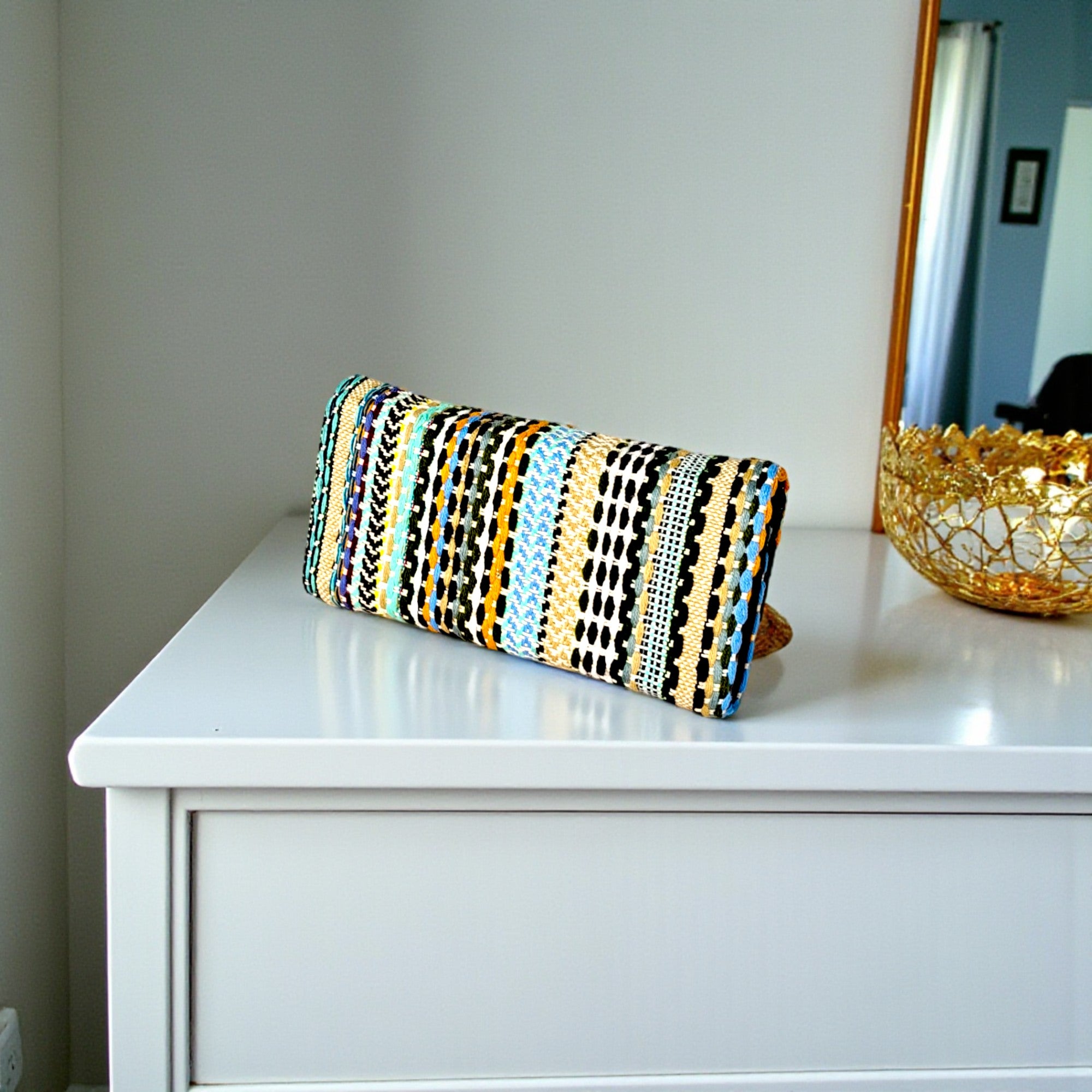 Colorful Ethnic Fabric Clutch Wallet for Women