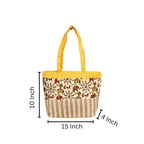 Yellow Printed Handcrafted Tote Bag