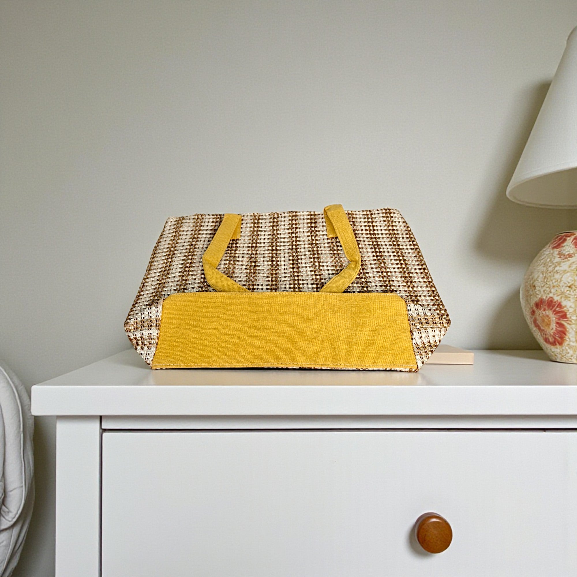 Yellow Printed Handcrafted Tote Bag