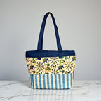 Yellow Printed Handcrafted Tote Bag