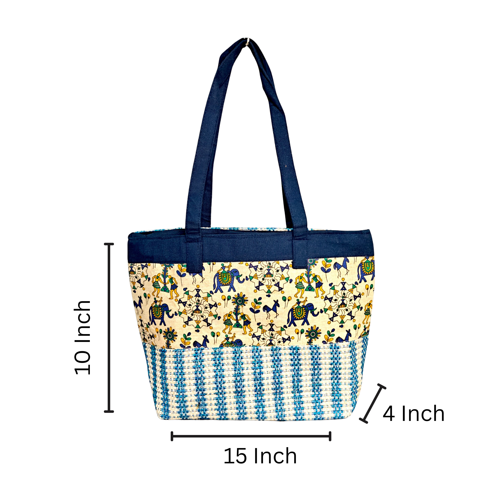 Yellow Printed Handcrafted Tote Bag