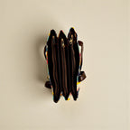 Multicolor Striped Fabric Tote Bag with PU Leather Handles