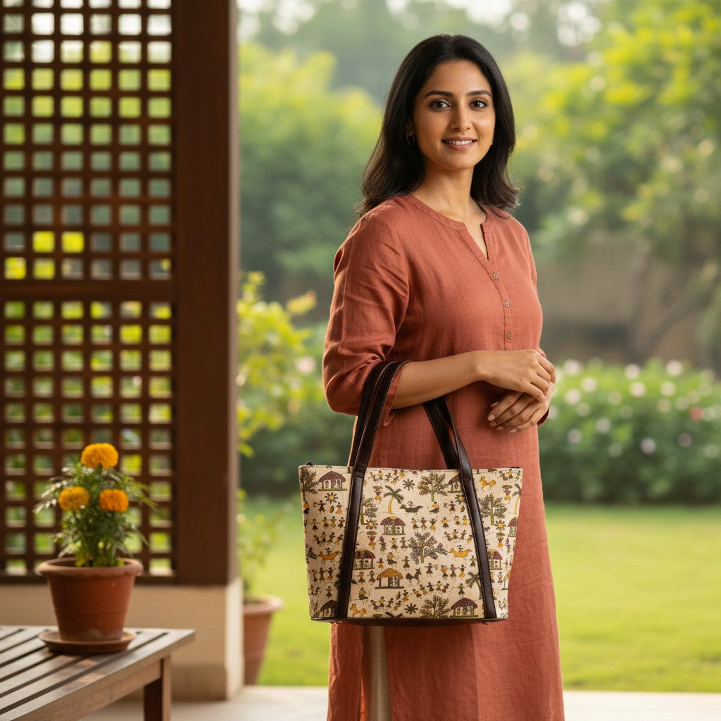 Handcrafted Ethnic Printed Handbag for Women