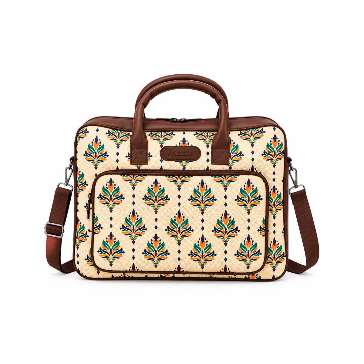 Kalamkari Inspired Printed Laptop Bag