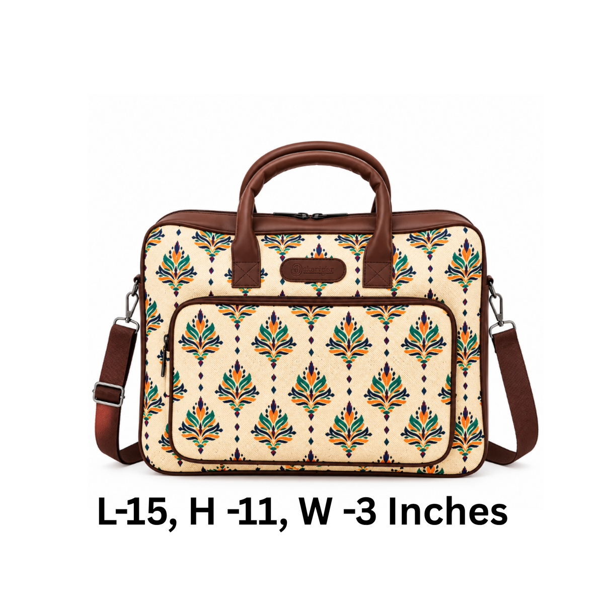 Kalamkari Inspired Printed Laptop Bag