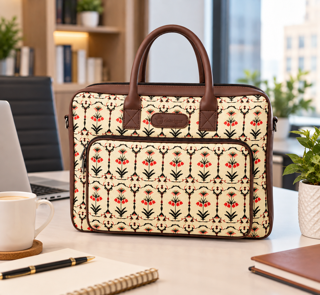 Ethnic Printed Laptop Bag for Women