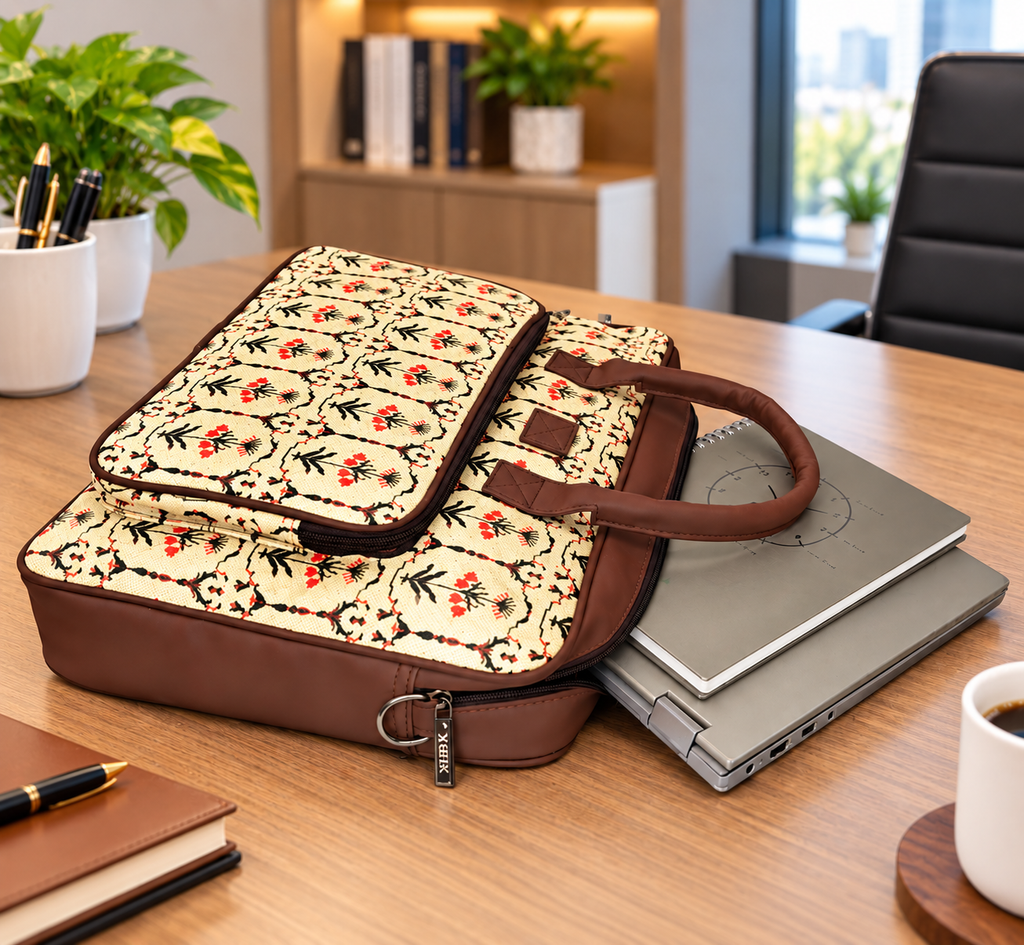 Ethnic Printed Laptop Bag for Women