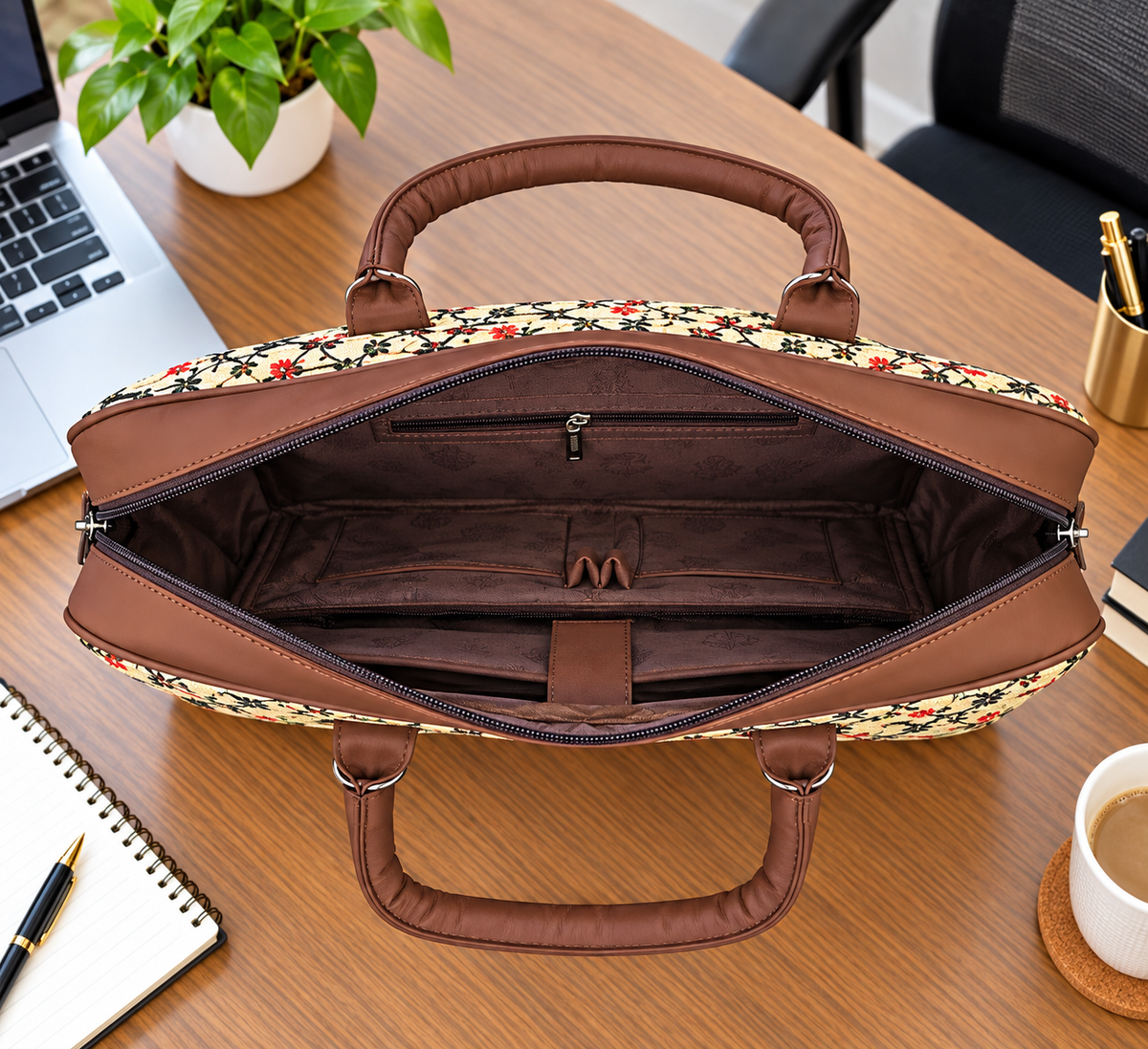 Ethnic Printed Laptop Bag for Women