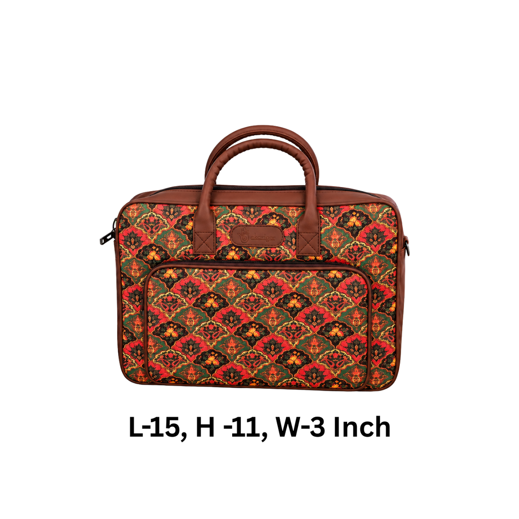 Bidri Printed Laptop Bag for Women