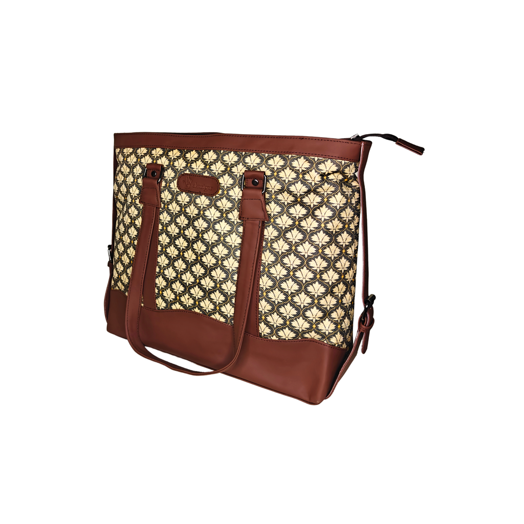 Printed Women’s Office Tote Bag – Bidri Block Printing