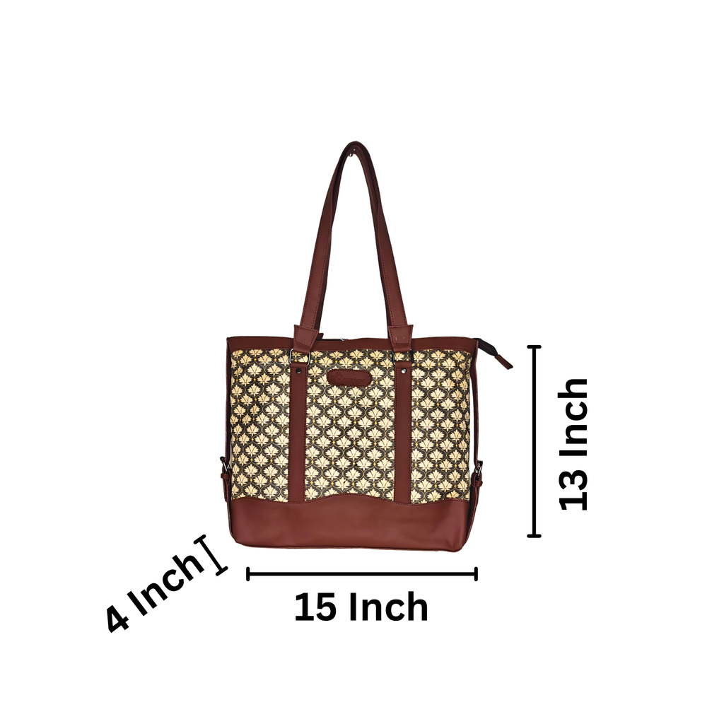 Printed Women’s Office Tote Bag – Bidri Block Printing