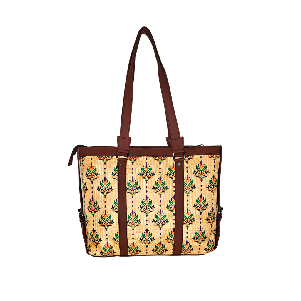 Printed Women’s Office Tote Bag – Bagru Design