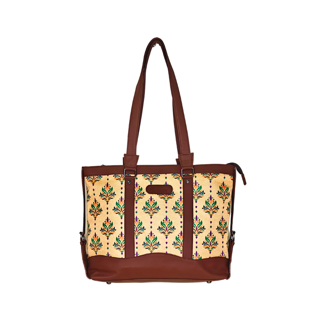Printed Women’s Office Tote Bag – Bagru Design