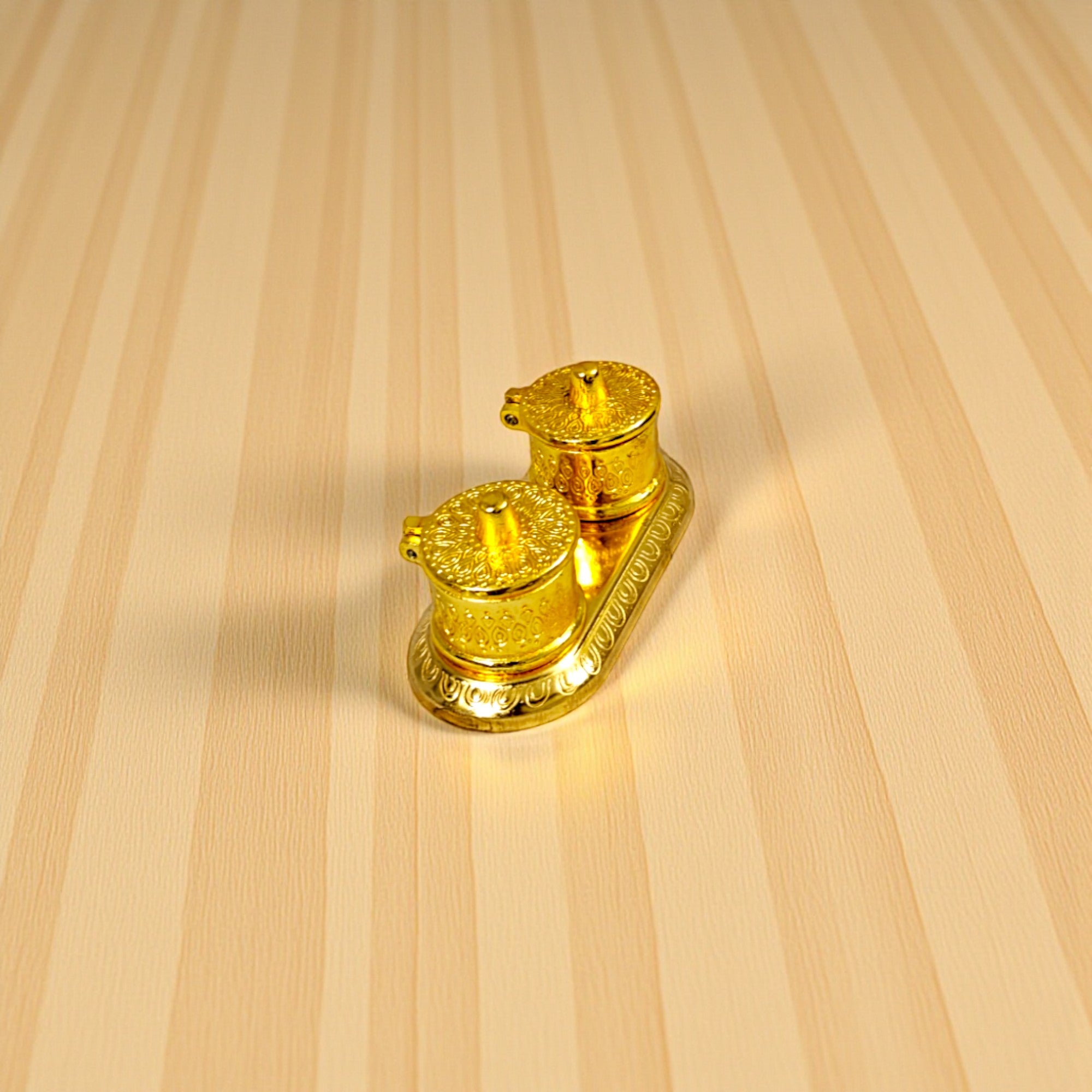 Golden Metal Kumkum Holder/Kumkum Box for Gifting and Pooja