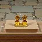 Golden Metal Kumkum Holder/Kumkum Box for Gifting and Pooja