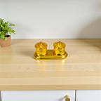 Golden Metal Kumkum Holder/Kumkum Box for Gifting and Pooja