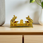 Golden Metal Kumkum Elephant shape Holder/Kumkum Box for Gifting and Pooja