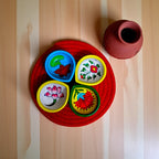 Multicolor Ceramic Hand Painted Deepak - Speckle Design, Set of 4