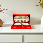 Silver Plated 2 Bowl Set with 2 Spoons & 1 Tray