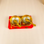 German Silver Plated 2 Bowl Set with 2 Spoons & 1 Tray