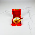 Silver Plated Bowl with Spoons For Gifting and Home Decor