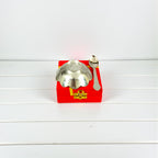 Silver Plated Bowl with Spoons For Gifting and Home Decor
